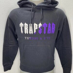 Trapstar Men’s Chenille Decoded Hooded Tracksuit – Black/Purple, Size XS